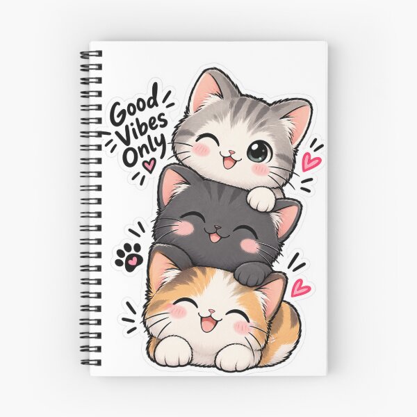 Item preview, Cute Stacked Cats Good Vibes Only Kawaii Kitten Sticker. designed and sold by PRIME4YOU.