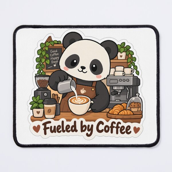 Item preview, Cute Panda Barista – Fueled by Coffee Funny Coffee Lover Gift designed and sold by Isliath.