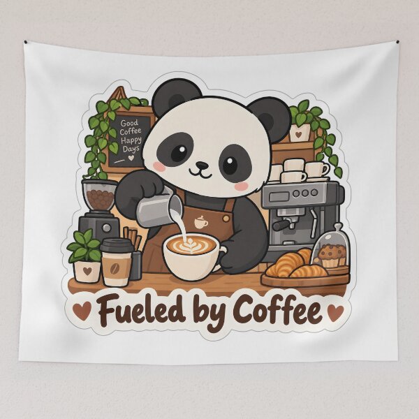 Item preview, Cute Panda Barista – Fueled by Coffee Funny Coffee Lover Gift designed and sold by Isliath.