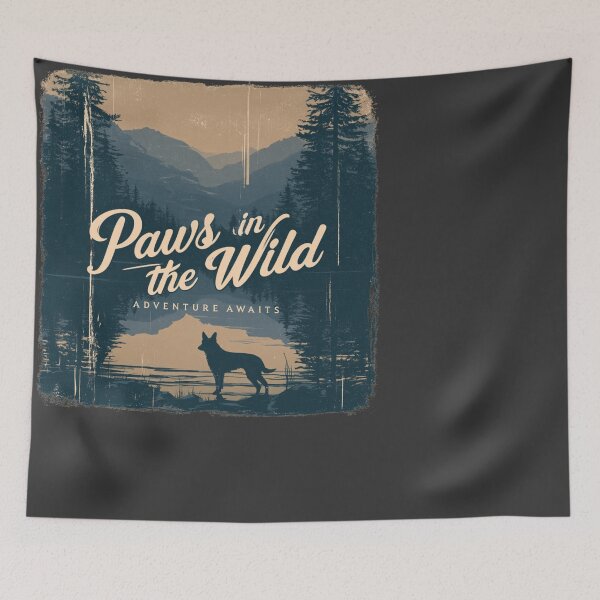 Item preview, Paws in the Wild Dog Mountain Lake Adventure designed and sold by NicolasGlowArt.