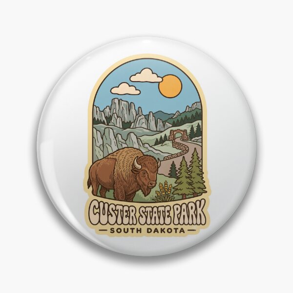 Item preview, Custer State Park South Dakota Vintage Bison Needles Highway Art designed and sold by LittleArij.