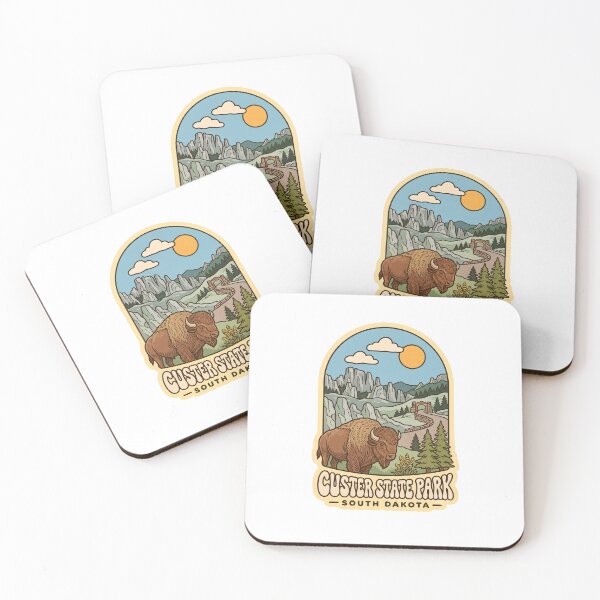 Item preview, Custer State Park South Dakota Vintage Bison Needles Highway Art designed and sold by LittleArij.