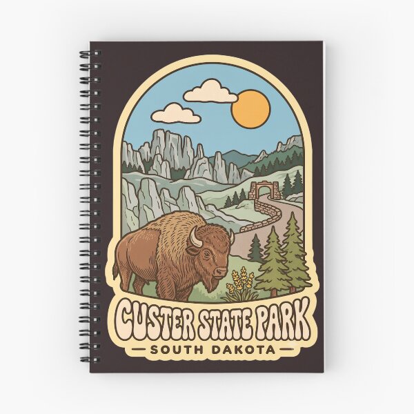 Item preview, Custer State Park South Dakota Vintage Bison Needles Highway Art designed and sold by LittleArij.