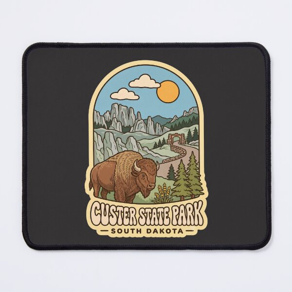 Item preview, Custer State Park South Dakota Vintage Bison Needles Highway Art designed and sold by LittleArij.