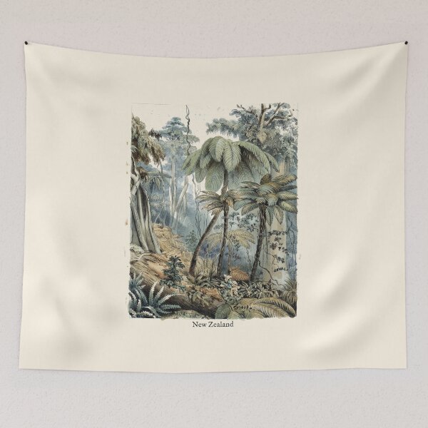 Item preview, Gondwana Bush Landscape: Vintage New Zealand Primeval Tree Fern Art designed and sold by FreiherrPK.