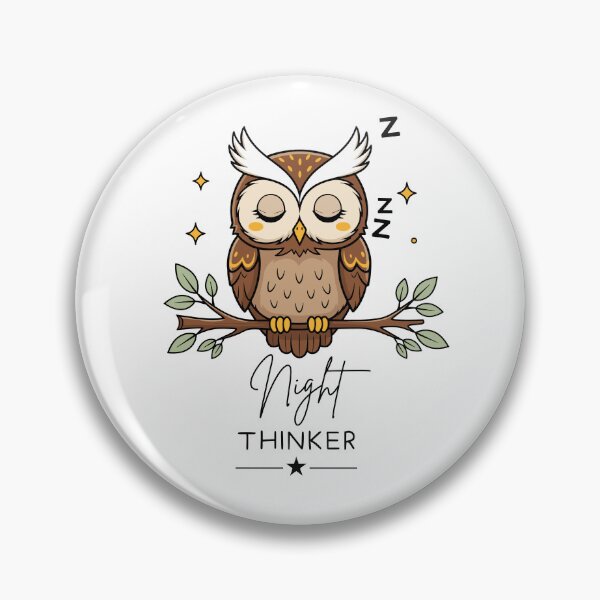 Item preview, Night Thinker Sleepy Owl Design designed and sold by FlareCraftStudio.