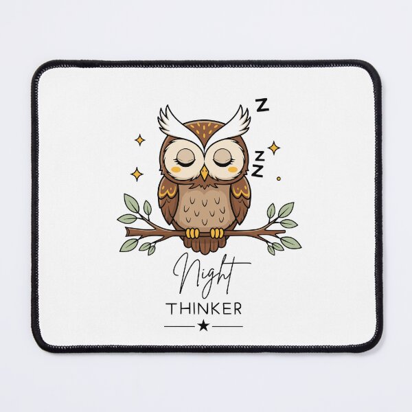 Item preview, Night Thinker Sleepy Owl Design designed and sold by FlareCraftStudio.
