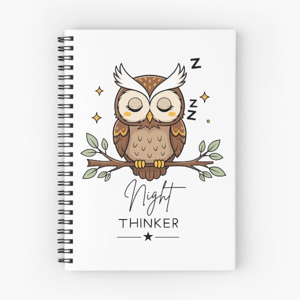 Item preview, Night Thinker Sleepy Owl Design designed and sold by FlareCraftStudio.