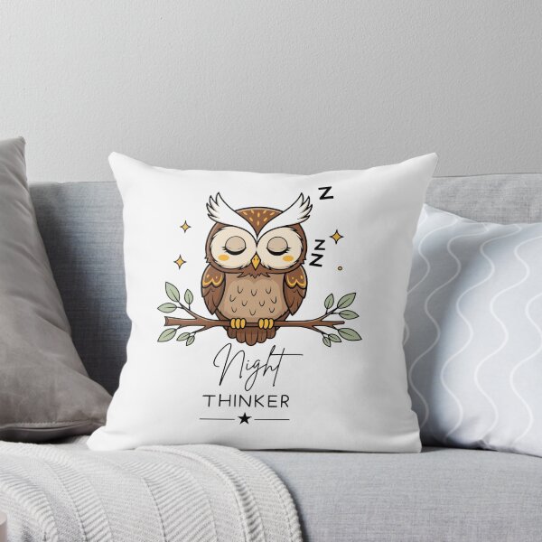 Item preview, Night Thinker Sleepy Owl Design designed and sold by FlareCraftStudio.