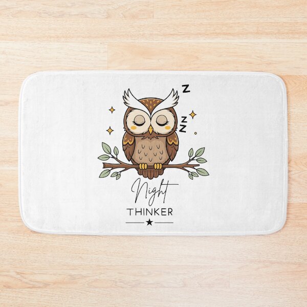 Item preview, Night Thinker Sleepy Owl Design designed and sold by FlareCraftStudio.