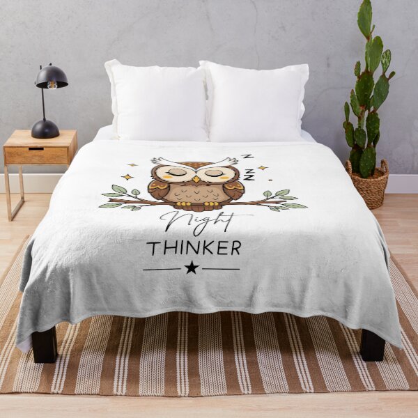 Item preview, Night Thinker Sleepy Owl Design designed and sold by FlareCraftStudio.