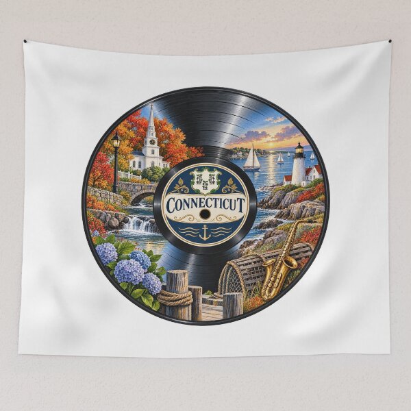 Item preview, Disco de vinilo de Connecticut designed and sold by Whimspired By Paxx.