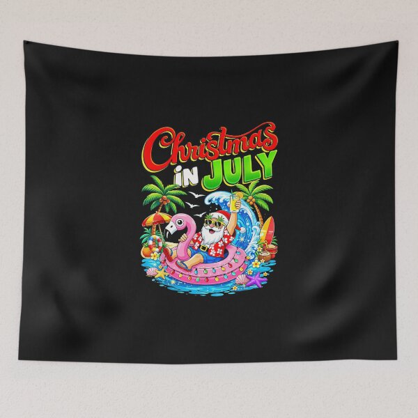 Item preview, Christmas in July Palm Tree Beach Summer Hawaii Santa Men designed and sold by bandom557.