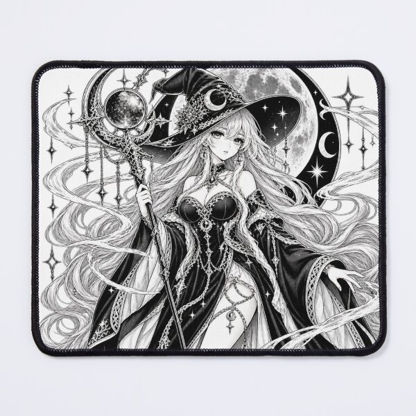 Item preview, Moonlit Sorceress – Gothic Celestial Manga Witch designed and sold by Kubbykat.