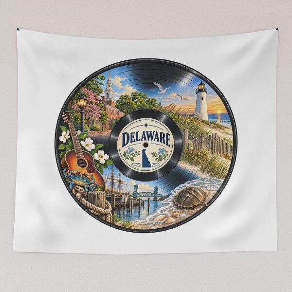 Item preview, Delaware Vinyl Record designed and sold by Whimspired By Paxx.
