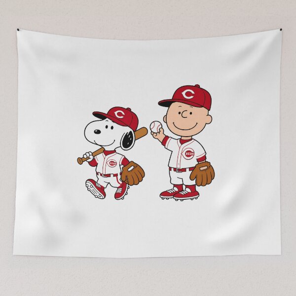 Item preview, Snoopy Charlie Brown Cincinnati Reds Baseball designed and sold by ArtfulCratures.