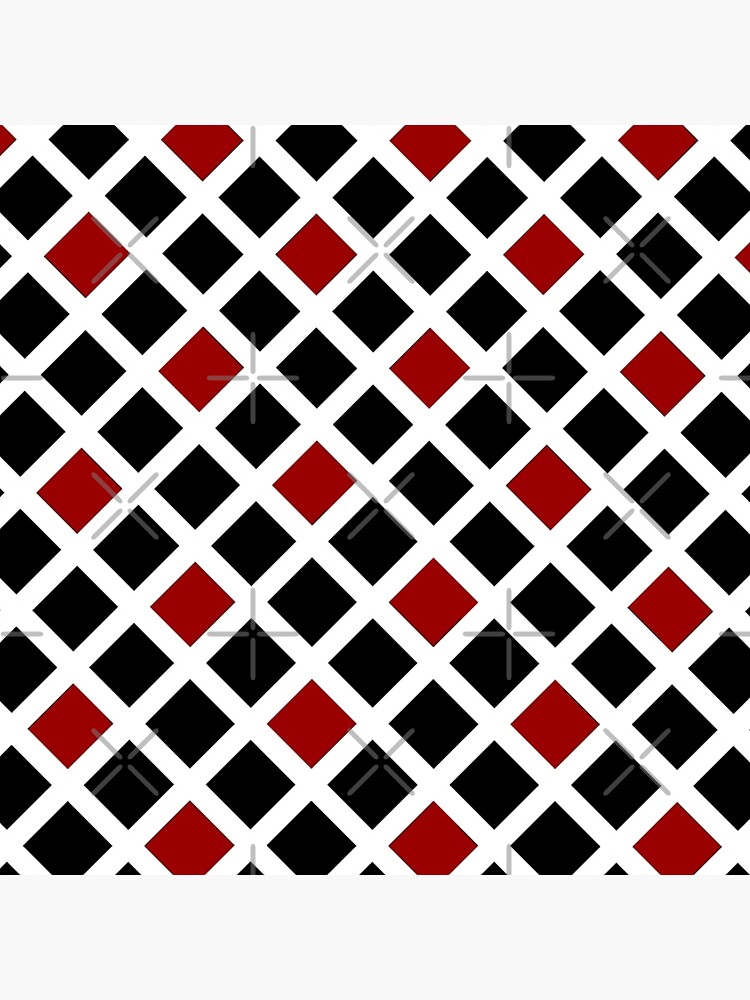 BLACK AND RED AND WHITE DIAMOND PATTERN CHECK FOR QUIRKY HOME DECOR AND FUN CLOTHING by ozcushionstoo