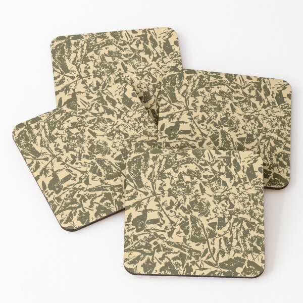 Item preview, Real Tree Leaves Camouflage Patterns in Forest Green Shades and Beige designed and sold by ShopieHome.