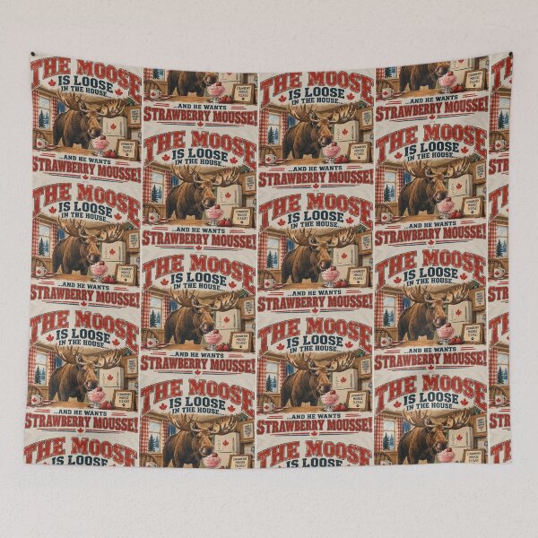 Item preview, The Moose Is Loose in the House Funny Canadian Moose Strawberry Mousse designed and sold by Pop, Culture and Stuff.