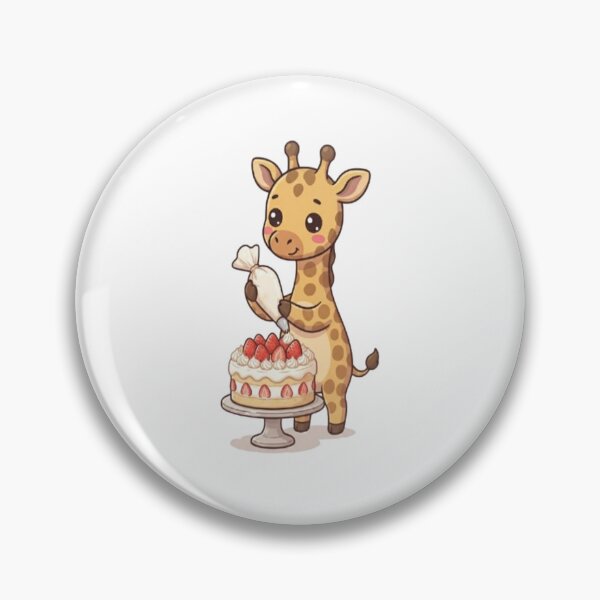 Item preview, Cute Giraffe Decorating Strawberry Cake designed and sold by Ella_Sketch.
