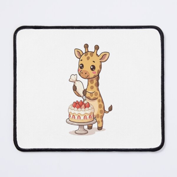 Item preview, Cute Giraffe Decorating Strawberry Cake designed and sold by Ella_Sketch.