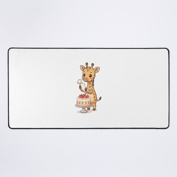 Item preview, Cute Giraffe Decorating Strawberry Cake designed and sold by Ella_Sketch.