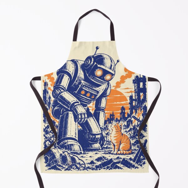 Item preview, The Last Small Friend Robot and Cat Artwork designed and sold by 89shirts.
