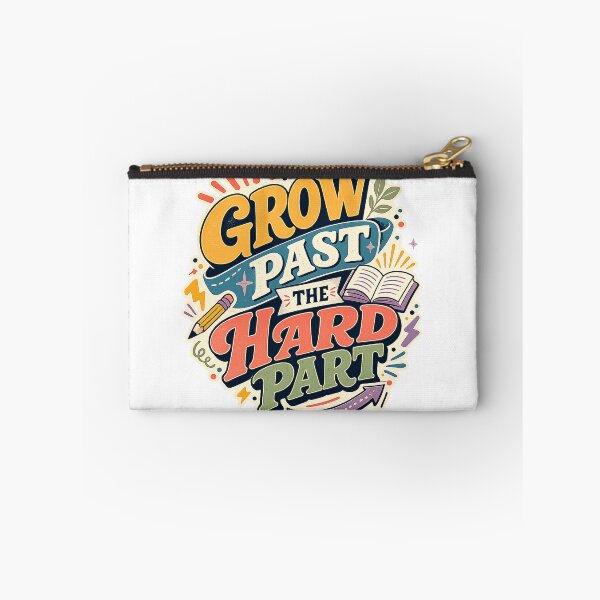 Item preview, Grow Past the Hard Part Motivational Learning Quote Retro School Art Design designed and sold by inkoutninja.