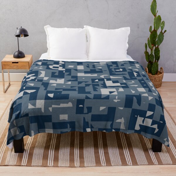 Item preview, Winter Camouflage Mosaic Patterns in Blue Shades designed and sold by ShopieHome.