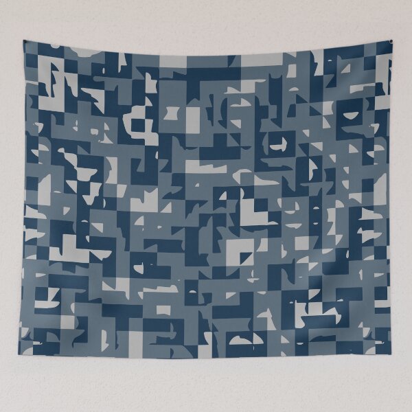 Item preview, Winter Camouflage Mosaic Patterns in Blue Shades designed and sold by ShopieHome.
