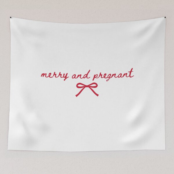 Item preview, Merry and Pregnant Christmas Pregnancy Announcement Coquette Mom To Be  designed and sold by MidzzSky.