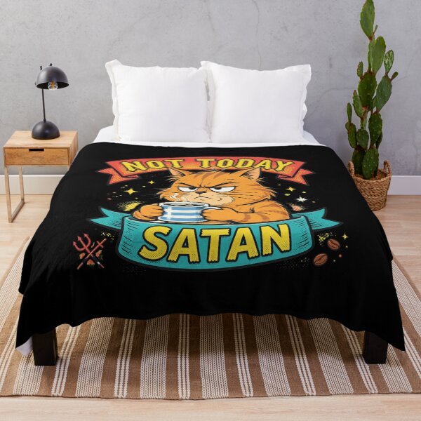 Item preview, Grumpy Coffee Cat Not Today Satan Art designed and sold by DAVIDCHELL.
