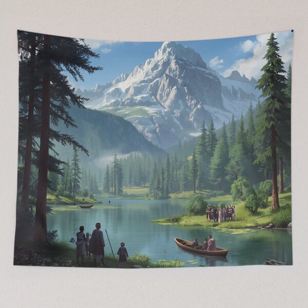 Item preview, Majestic mountain idyll by the lake designed and sold by Sigtrix.