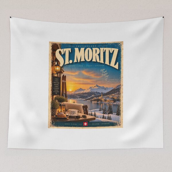 Item preview, St. Moritz Switzerland – Vintage Swiss Alps designed and sold by Fleetwood1994.