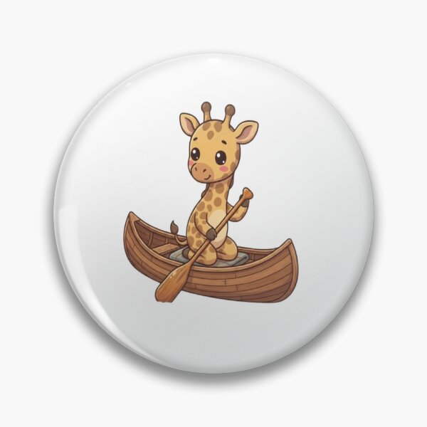 Item preview, Cute Giraffe Paddling Wooden Canoe designed and sold by Ella_Sketch.