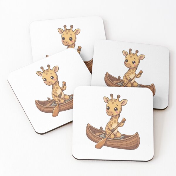 Item preview, Cute Giraffe Paddling Wooden Canoe designed and sold by Ella_Sketch.