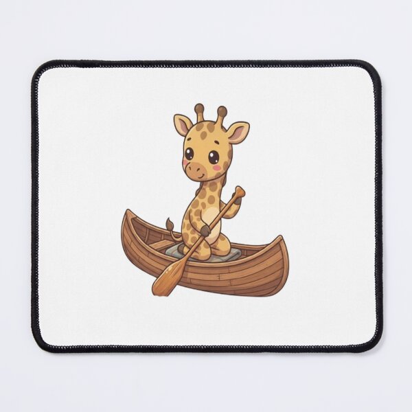 Item preview, Cute Giraffe Paddling Wooden Canoe designed and sold by Ella_Sketch.