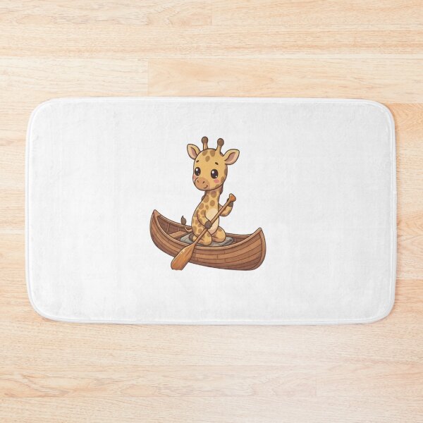 Item preview, Cute Giraffe Paddling Wooden Canoe designed and sold by Ella_Sketch.