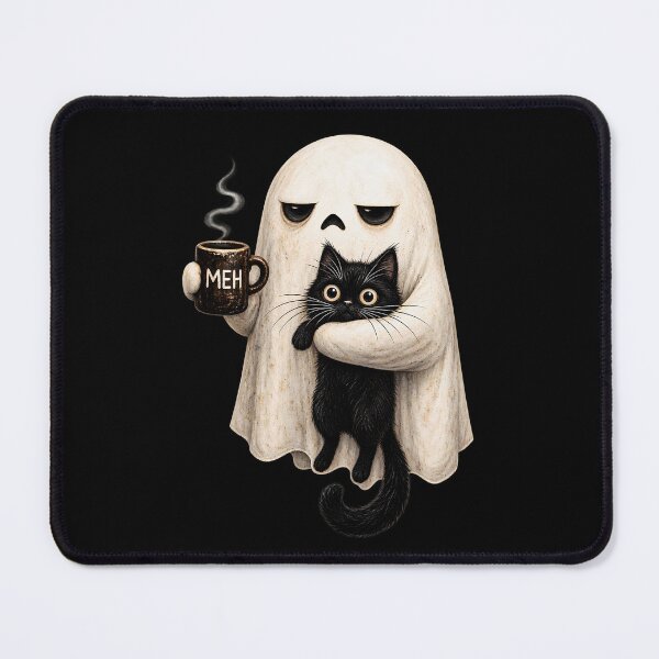 Item preview, Ghost Cat Spooky Black Cat Funny Halloween Coffee designed and sold by BURRITO-Blog.