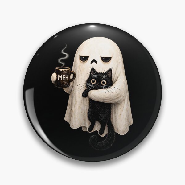 Item preview, Ghost Cat Spooky Black Cat Funny Halloween Coffee designed and sold by BURRITO-Blog.