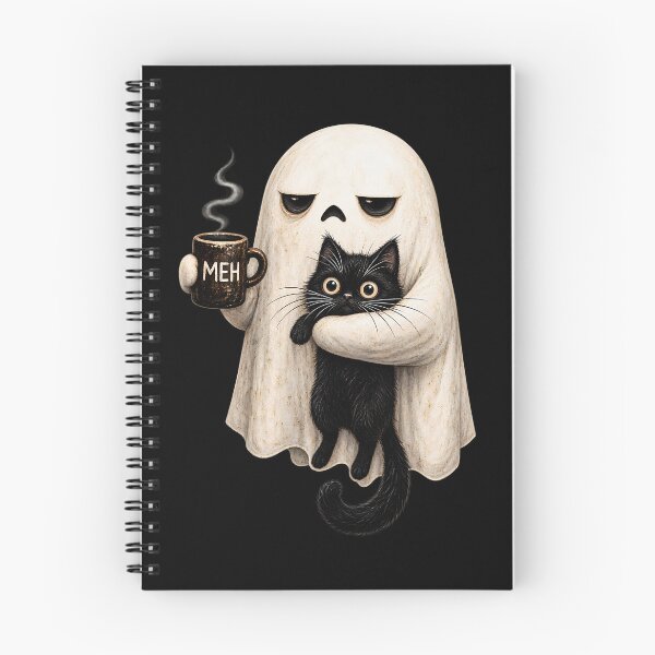 Item preview, Ghost Cat Spooky Black Cat Funny Halloween Coffee designed and sold by BURRITO-Blog.