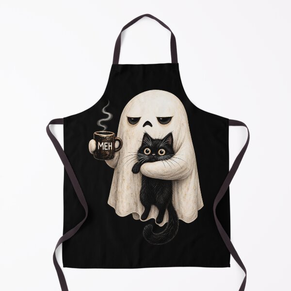 Item preview, Ghost Cat Spooky Black Cat Funny Halloween Coffee designed and sold by BURRITO-Blog.