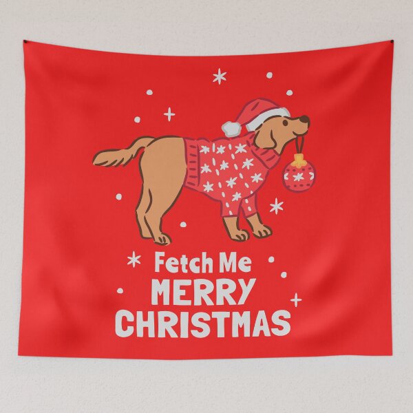 Item preview, Golden Retriever wearing Sweater holding Christmas Ornament Ball designed and sold by monkik.