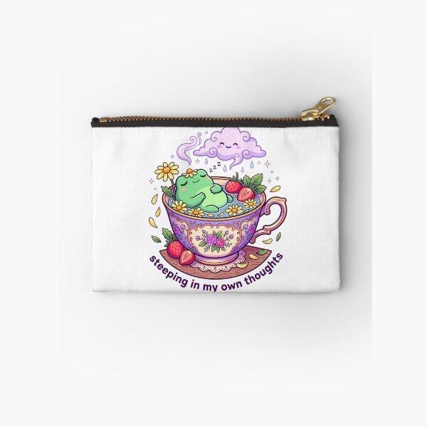 Item preview, Cute Kawaii Chibi Teacup Frog Rose Vinyl Sticker designed and sold by Aesthetic Amphi-Lab.