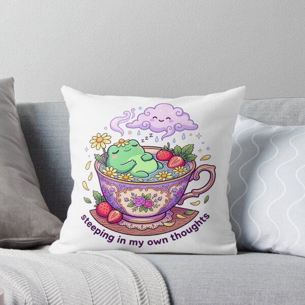 Item preview, Cute Kawaii Chibi Teacup Frog Rose Vinyl Sticker designed and sold by Aesthetic Amphi-Lab.