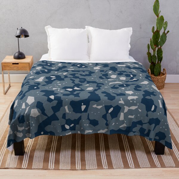 Item preview, Winter Camouflage Stained Glass Patterns in Blue Shades designed and sold by ShopieHome.