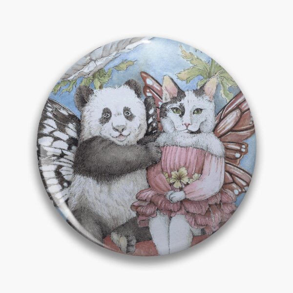 Item preview, Moxie and Panda Bairy | Whimsical Cat and Panda Fairy Fine Art designed and sold by ReaDillo.