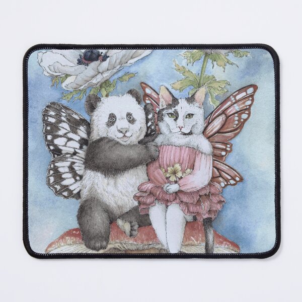Item preview, Moxie and Panda Bairy | Whimsical Cat and Panda Fairy Fine Art designed and sold by ReaDillo.