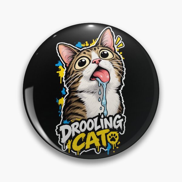 Item preview, Drooling Cat Meme Funny Cute Kitten Kitty Pet Animal Lover designed and sold by DUMEJE.