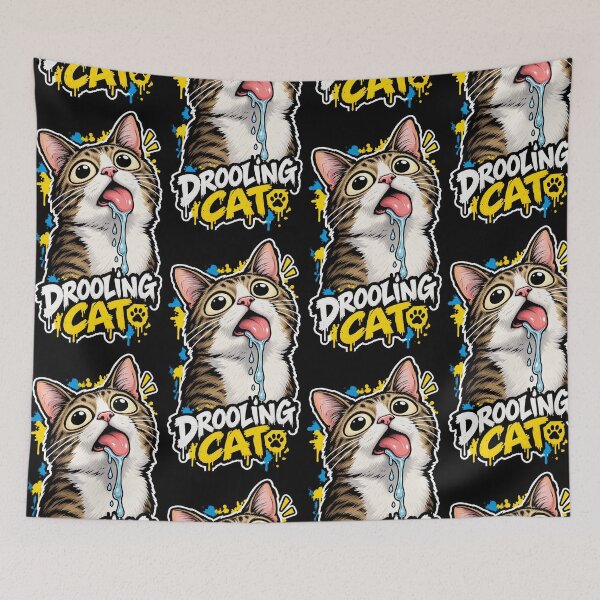Item preview, Drooling Cat Meme Funny Cute Kitten Kitty Pet Animal Lover designed and sold by DUMEJE.
